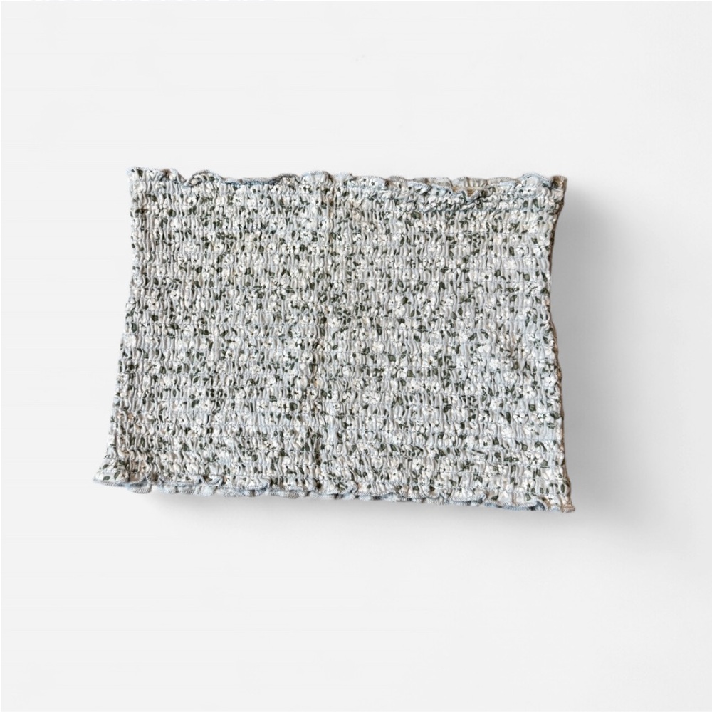 Hollister Light Blue Floral Cropped Tube Top